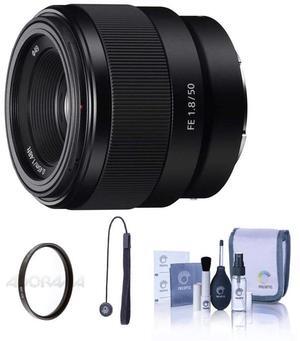 Sony FE 50mm F/1.8 Lens for E-Mount Cameras With Free Accessory Bundle