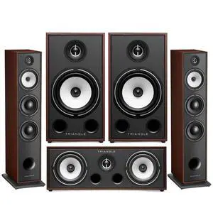 Triangle Borea 5.0 Home Theater Pack with 2x BR08 Floorstanding Speaker, BRC1 Center Channel Speaker and 2x BR03 Bookshelf Speaker, Walnut Triangle Borea 5.0 Home Theater Pack with 2x BR08 Floorstanding Speaker, BRC1 Center Channel Speaker and 2x BR03 Bookshelf Speaker, Walnut