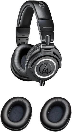 Audio-Technica ATH-M50x Pro Monitor Headphones Black W/Audio-Tech HP-EP Headphne