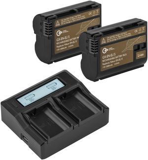 Green Extreme 2 Pack EN-EL15 Battery and Dual Smart Charger Kit (7.0V 2000mAh)