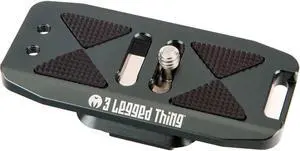 3 Legged Thing Base85 PD Arca Swiss and Capture Compatible 85mm Wide Quick Release Plate, Metallic Slate, Gray