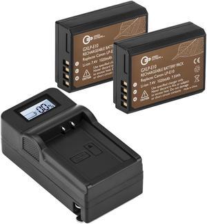 Green Extreme 2 Pack LP-E10 Battery and Compact Smart Charger Kit (7.4V 1020mAh)