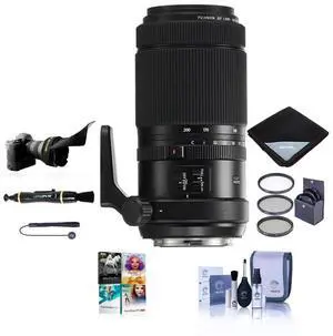 Fujifilm GF 100-200mm f/5.6 R LM OIS WR Lens, Bundle with ProOptic 67mm Filter Kit, Flex Lens Shade, Lens Wrap, LensPen Cleaner, Lens Cap Tether, Cleaning Kit, PC Software Kit