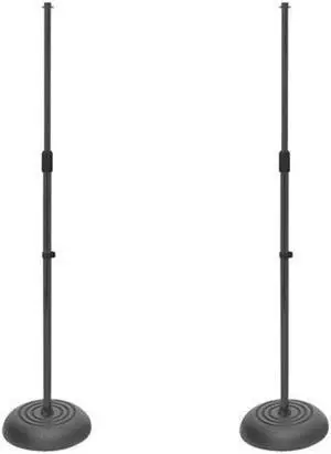 On-Stage 2 Pack MS7201B Round Base Microphone Stand, Black #MS7201B 2