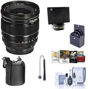 Fujifilm XF 16mm f/1.4 R WR Lens, Bundle with Flex Lens Shade, 67mm Filter Kit, Lens Case, Cleaning Kit, Lens Cap Tether, Mac Software Kit
