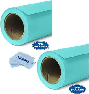Savage 2x Widetone Seamles Background Paper 86"wide x 36'Baby Blue W/Micro Cloth