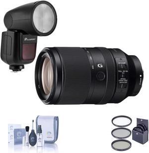 Sony FE 70-300mm f/4.5-5.6 G OSS Lens for Sony E w/Zoom Li-on X R2 TTL Flash Kit