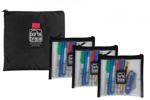 Porta Brace 3x Clear and Padded Equipment Pouch Set, 6x6" Each