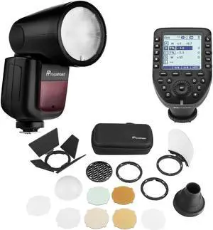 Flashpoint Zoom Li-on X TTL + R2 Pro II Trigger for Sony + Round Head Acc Kit