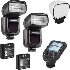 Flashpoint 2x Zoom Li-on R2 TTL+Glow Bounce Diffuser+R2 Pro II Remote for Canon