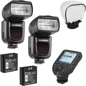 Flashpoint 2x Zoom Li-on R2 TTL+Glow Bounce Diffuser+R2 Pro II Remote for Nikon