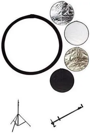 Glow 42" 5-in-1 Collapsible Disc Reflector, Bundle w/Stand, Bracket #PR5142 K