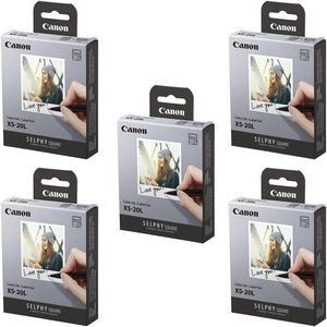 Canon 5 Pack SELPHY Color Ink/Label XS-20L Set, 20 Sheets #4119C001 5