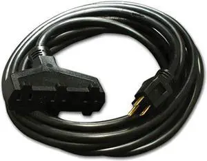 Milspec 10' Pro Power SJTW 12/3 AWG Triple Tap Extension Cord, Black #D15623010