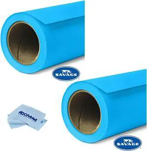 Savage 2x Widetone Seamless Background Paper 86"wide x 36'Blue Jay W/Micro Cloth