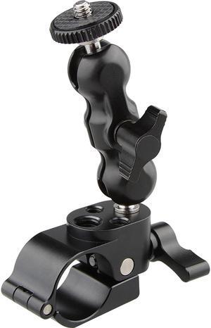 CAMVATE 1/4" 25mm Rod Clamp 360 Degree Swivel Monitor Mount Adapter, Black Knob