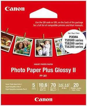 PP-301 3.5 x 3.5 Photo paper Plus Glossy (20 sheets/pkg)