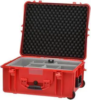 HPRC 2700WSSK Wheeled Resin Hard Case with Second Skin, Red with Black Handle