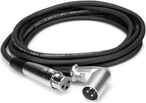 Hosa Technology 15' 3-Pin Straight XLR Female to Right Angle XLRM Audio Cable