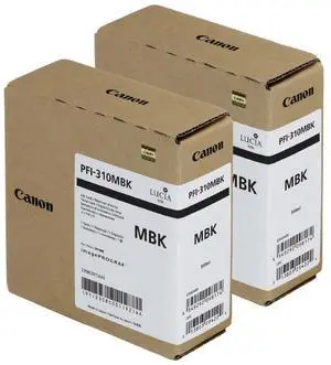 Canon 2 Pack PFI-310 330ml Matte Black Pigment Ink Tank for imagePROGRAF TX-2000, TX-3000 and TX-4000 Printers