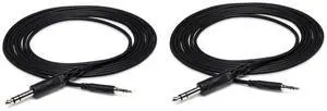 Hosa Technology 2x Stereo Mini Male to Stereo 1/4" Male Cable, 10' #CMS-110 2
