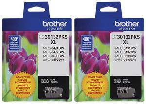 Brother 2 Pack LC3013 High Yield Ink Cartridge, Up to 400 Pages, Black, 2-Pack