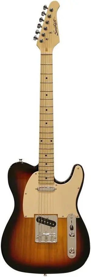 Sawtooth ET Series Electric Guitar, Sunburst with Aged White Pickguard