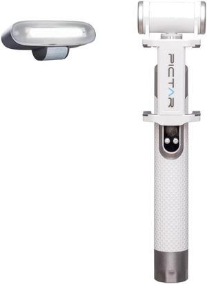 Pictar Smart Light Selfie Stick with Rechargeable Battery, Smokey White