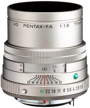 Pentax Pentax HD 77mmF1.8 Limited Silver Limited Medium telephoto Prime Lens, High-Performance HD Coating, Round Diaphragm (27890)