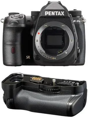 Pentax K-3 Mark III APS-C-Format DSLR Camera , Black with Pentax D-BG8 Battery Grip, Black