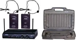 Audio 2000s AWM6032UH UHF Dual-Channel Wireless Headset Microphone System