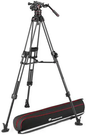Manfrotto Nitrotech 612 Series Fluid Video Head with 645 FAST Twin Leg CF Tripod