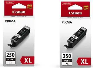Canon 2 Pack PGI-250XL Pigment Black Ink Tank #6432B001 2 Canon 2 Pack PGI-250XL Pigment Black Ink Tank #6432B001 2