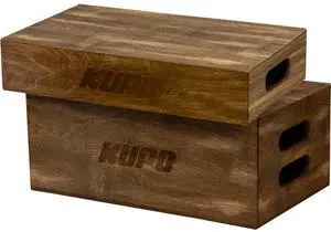 Kupo Apple Box Set with Half and Full Size Box, Brown Stained