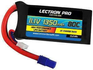 COMMON SENSE RC Lectron Pro 11.1V 1350mAh 80C Li-Po Battery with EC3 Connector
