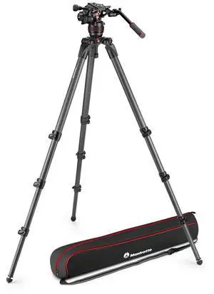 Manfrotto 536 3-Section Carbon Fiber Tripod with Nitrotech 608 Fluid Video Head