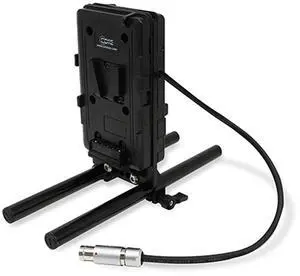 Core SWX 15mm Rail Mount Cheese Plate with Sharkfin V-Mount Battery Plate and 18" Arri Fischer 2-Pin Cable for Arri Cameras