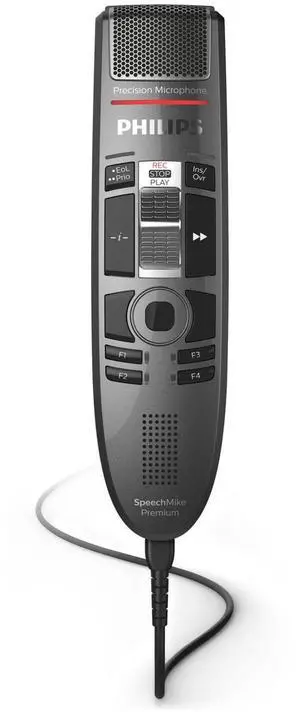 Philips SpeechMike Premium Touch Dictation USB Microphone with Integrated Barcode Scanner, Slide-Switch