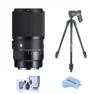 Sigma 105mm f/2.8 DG DN ART Macro Lens for L Mount, Bundle with Slik U8800L 3-Section Aluminum Tripod with Hybrid 3-Way Pan Head, Cleaning Kit, Cleaning Cloth Sigma 105mm f/2.8 DG DN ART Macro Lens for L Mount, Bundle with Slik U8800L 3-Section Aluminum Tripod with Hybrid 3-Way Pan Head, Cleaning Kit, Cleaning Cloth