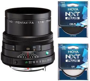 Pentax HD Pentax-FA 77mm f/1.8 Limited Lens, Black, Bundle with Hoya 49mm UV+CPL Filter Kit