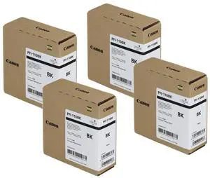 Canon Canon PFI-110 Pigment Ink Tank (4 Pack, Black) in Retail Packaging