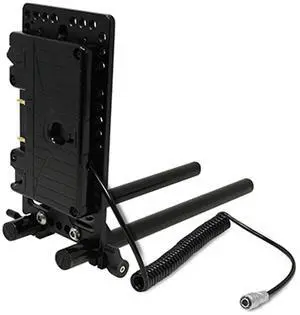 Core SWX 15mm Rail Mount Cheese Plate with 3-Stud Battery Plate and 10" 2-Pin Coil Cable for Blackmagic Pocket 4K & 6K