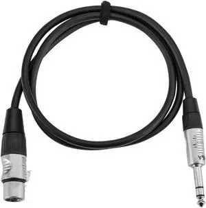 H&A Elite Pro 1/4" TRS M to XLR F Professional Interconnect Cable, 3' #TRSX-MF-3
