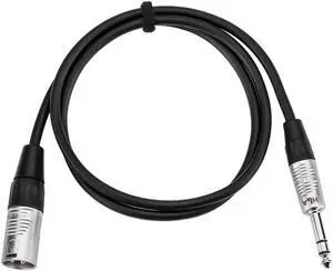 H&A TRS 1/4" Male to XLR Male Interconnect Cable With Rean Connectors - 3'