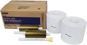 DNP DS-RX1HS 5x7" Printer Media, 2-Rolls, 400 Prints Per Roll, 800 Prints Total