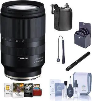 Tamron 17-70mm f/2.8 Di III-A VC RXD Lens for Sony E, Bundle with ProOptic 67mm Filter Kit, Cleaning Kit, Mac Software Kit, Lens Cap Tether, Lens Cleaner, Lens Pouch