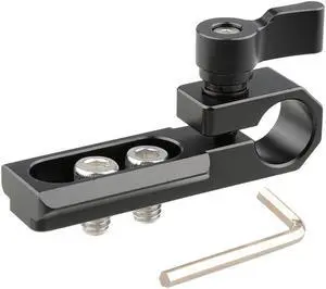 CAMVATE Single 15mm Rod Clamp with NATO Rail, Black Wingnut