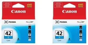 Canon CLI-42 Cyan Ink Cartridge for Pixma PRO-100 Inkjet Photo Printer, 2-Pack