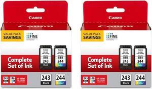 Canon 2 Pack Ink Package w/PG-243 Black, CL-244 Color Ink Cartridge #1287C006 2