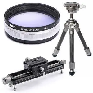 NiSi Close-Up Lens Kit NC 58mm with 49 & 52mm Adapters with Focus Rail, Tripod